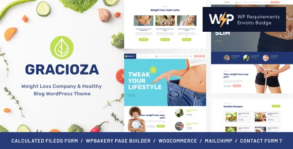Gracioza | Weight Loss Clinic & Healthy Blog WordPress Theme WordPress theme homepage layout for a blog magazine website