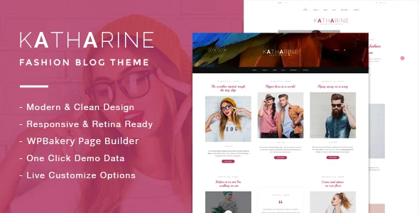 Katharine - Modern Fashion Blog Theme WordPress theme homepage layout for a animation magazine website