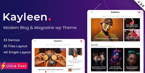 Kayleen | Blog & Magazine WordPress Theme WordPress theme homepage layout for a blog magazine website