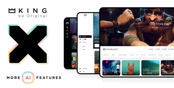 King - Viral Magazine WordPress Theme WordPress theme homepage layout for a 9gag magazine website