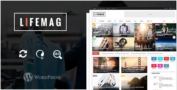 LifeMag - Responsive Magazine WordPress Theme WordPress theme homepage layout for a blog magazine website