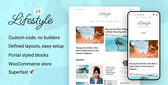 Lifestyle | Newspaper Portal Blog and Magazine WordPress Theme WordPress theme homepage layout for a basic magazine website