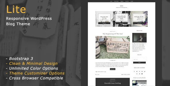 Lite - Responsive WordPress Blog Theme WordPress theme homepage layout for a blog magazine website