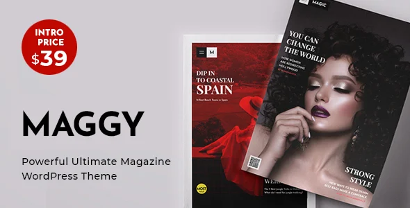 Maggy - Magazine Style WordPress Theme WordPress theme homepage layout for a art magazine website
