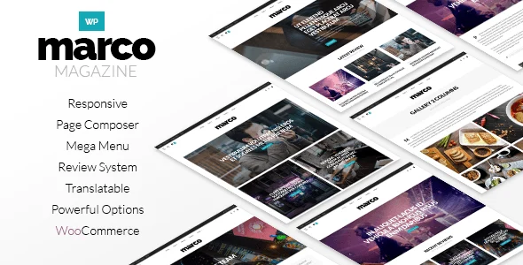 Marco | Photography Magazine WordPress Theme WordPress theme homepage layout for a blog magazine website