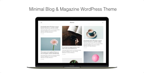 Maxima - Minimal Blog & Magazine WordPress Theme WordPress theme homepage layout for a blog magazine website