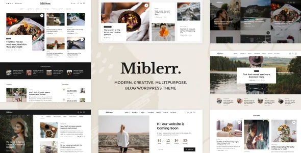 Miblerr - Modern, Creative & Multipurpose Blog WordPress Theme WordPress theme homepage layout for a blog magazine website