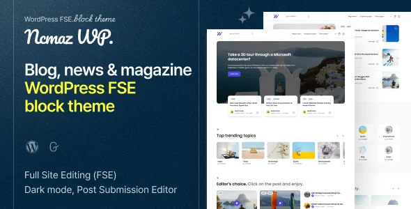 Ncmaz - News Magazine FSE WordPress Block Theme WordPress theme homepage layout for a block theme magazine website