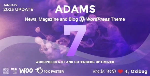 Adams - Responsive Retina WordPress News, Magazine, Blog — homepage layout