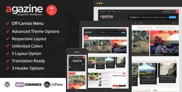 Agazine - Premium Retina Magazine WordPress Theme — homepage layout