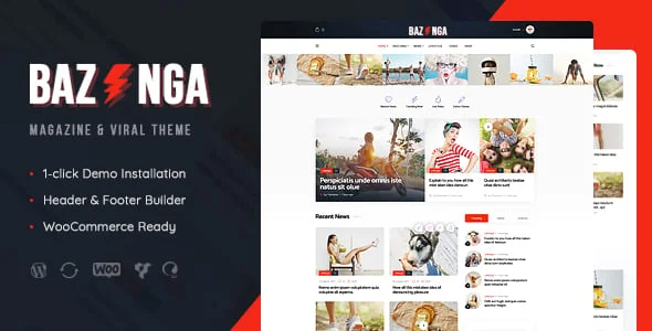 Bazinga | Viral Blog WordPress Theme — homepage layout