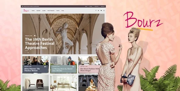 Bourz: Life, Entertainment & Fashion WordPress Blog Theme — homepage layout