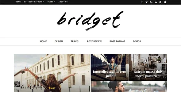 Bridget - Magazine and Blog WordPress Theme — homepage layout