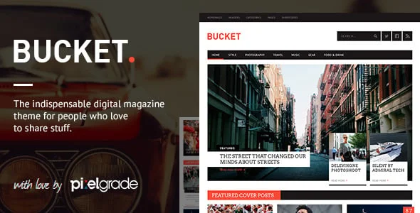 BUCKET - A Digital Magazine Style WordPress Theme — homepage layout