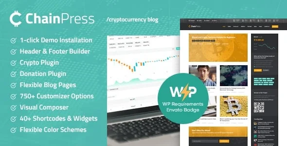 ChainPress | Financial & Business Blog WordPress Theme — homepage layout