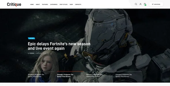 Critique - Newspaper & Review Magazine WordPress Theme — interior page design