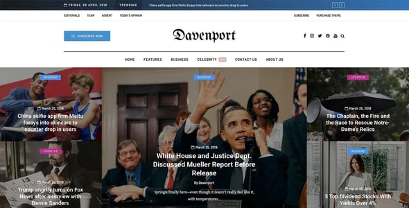 Davenport - Versatile Blog and Magazine WordPress Theme — design detail view