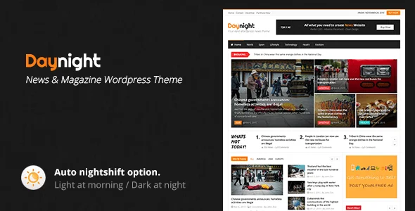Daynight - Magazine Theme — homepage layout