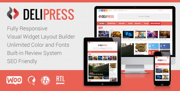 DeliPress - Magazine and Review WordPress Theme — homepage layout