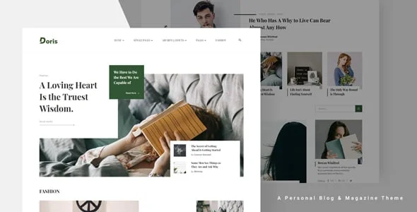 Doris - Blog and Magazine WordPress Theme — homepage layout