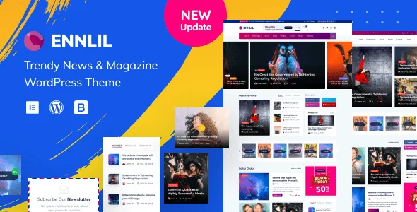 Ennlil - Modern Magazine WordPress Theme with Dark Mode + WooCommerce — homepage layout