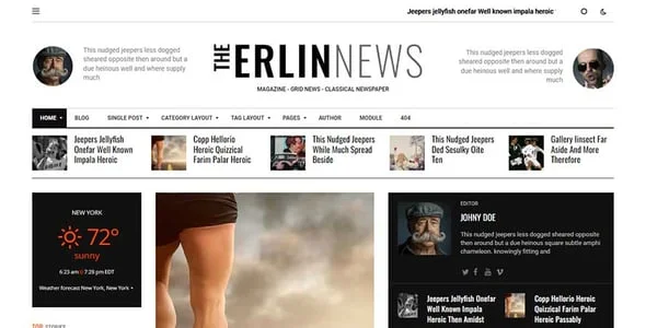 Erlinews – Modern and Classical Newspaper Theme — interior page design