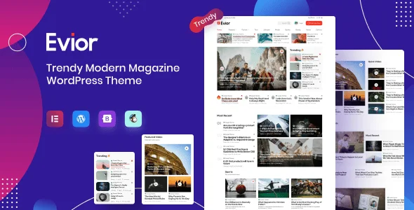 Evior - Modern Magazine WordPress Theme — homepage layout