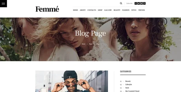 Femme - Fashion Blog & Style Magazine WordPress Theme + RTL — interior page design