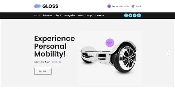 Gloss | Viral News Magazine WordPress Blog Theme + Shop — design detail view