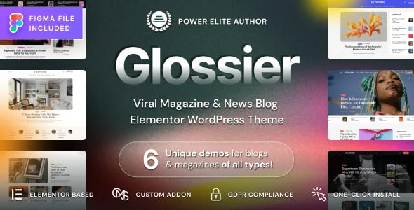 Glossier - Newspaper & Viral Magazine WordPress Theme — homepage layout