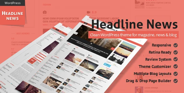 Headline News - Clean and Modern Magazine Theme — homepage layout