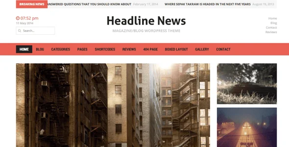 Headline News - Clean and Modern Magazine Theme — blog and article listing