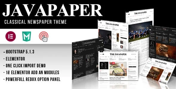 Javapaper – Classic Newspaper Theme — homepage layout