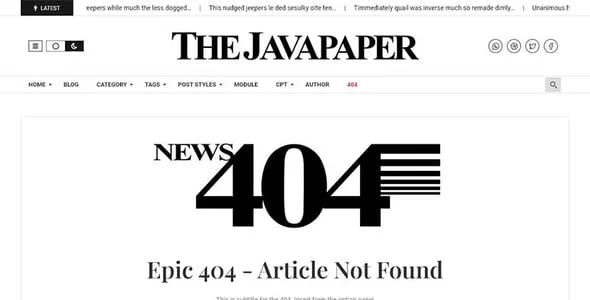 Javapaper – Classic Newspaper Theme — design detail view