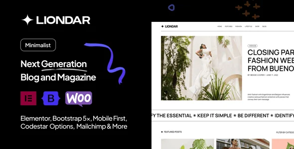 Liondar - Creative Magazine Theme — homepage layout