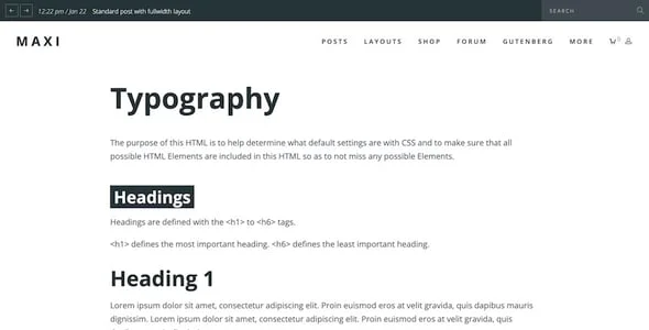 Maxi - Gutenberg Magazine & News Theme — design detail view