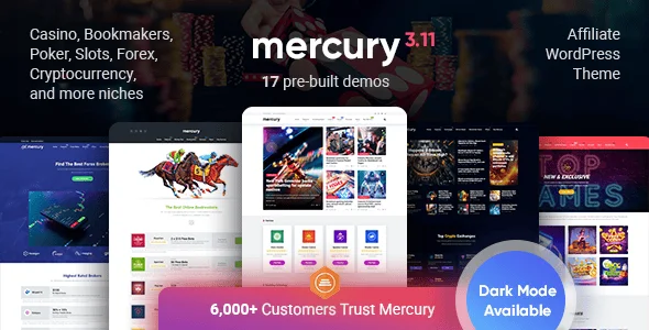 Mercury - Affiliate WordPress Theme — homepage layout