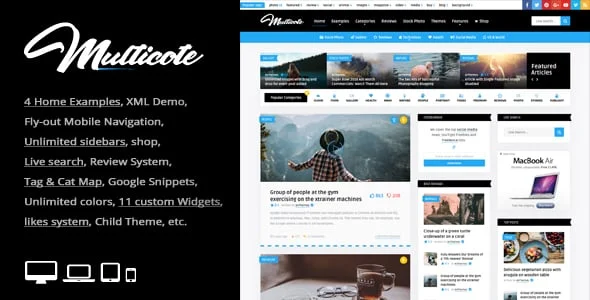 Multicote - Magazine and WooCommerce WordPress Theme — homepage layout