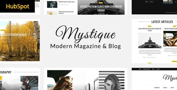 Mystique: Blog Magazine WordPress Theme — homepage layout