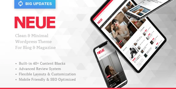 NEUE - Smart & Modern Magazine Theme — homepage layout