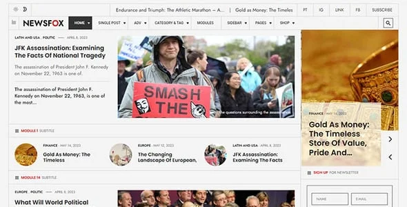 Newsfox –  Newspaper and Magazine WordPress Theme — interior page design