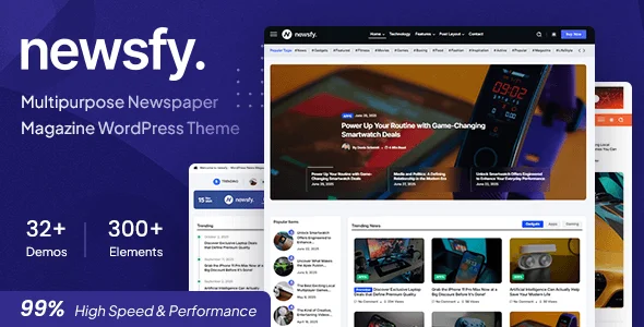Newsfy | Modern News & Magazine WordPress Theme — homepage layout