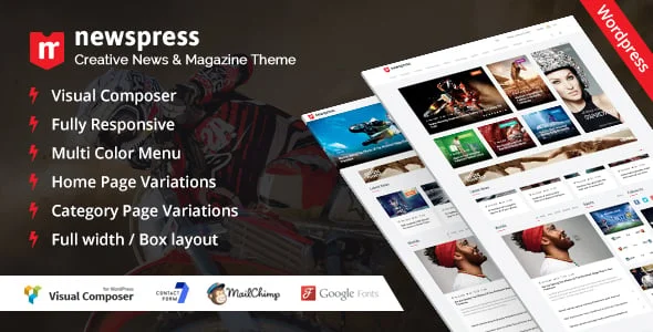 NewsPress - Responsive News / Magazine WordPress Theme — homepage layout
