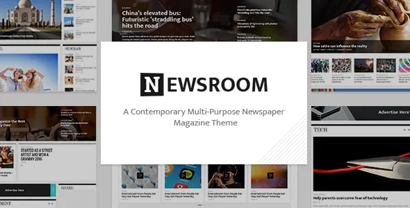 Newsroom - Newspaper  WordPress Theme — homepage layout