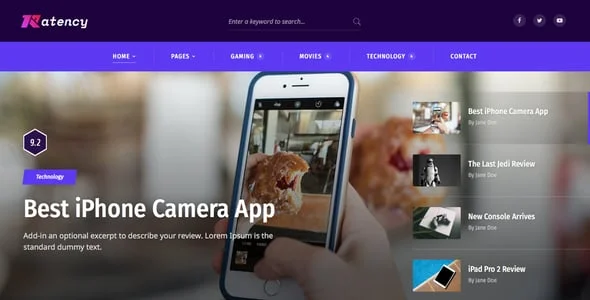 Ratency - Review & Magazine WordPress Theme — blog and article listing