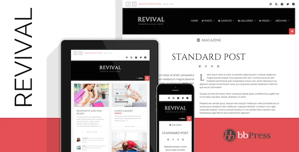 Revival - Modern Magazine & Blog WordPress Theme — homepage layout
