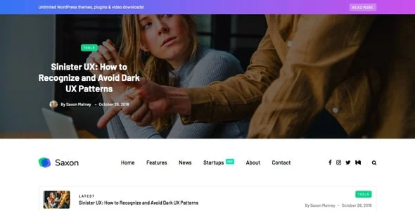 Saxon - Viral Content Blog & Magazine Marketing WordPress Theme — blog and article listing