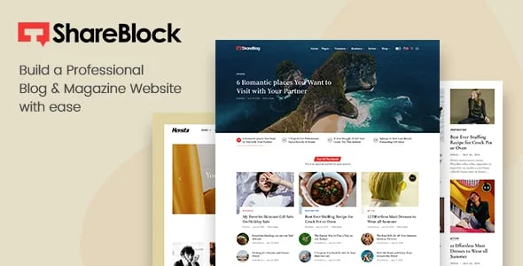 ShareBlock - Magazine & Blog WordPress Theme — homepage layout
