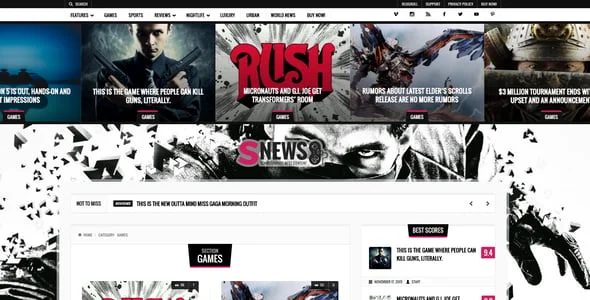 SNEWS |  Eye-catching Magazine, Reviews & Newspaper WordPress Theme — interior page design