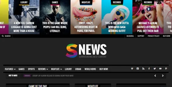 SNEWS |  Eye-catching Magazine, Reviews & Newspaper WordPress Theme — design detail view